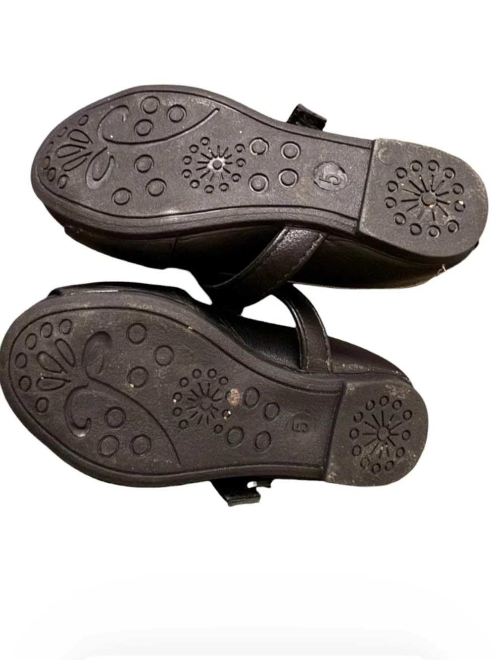 Kensie Girl Black Mary Jane Shoes with Rhinestone Heart Accent